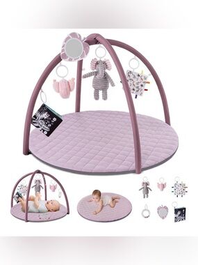 NWT - Blissful Diary Plush Baby Activity Play Gym - Dusty Mauve